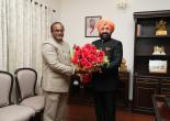 Chief Electoral Officer Dr. B.V.R.C. Purushottam met Governor Lt. Gen. Gurmit Singh (Retd.) at Raj Bhavan today and invited him to grace the National Voters' Day program on January 25 as the Chief Guest. Dated 28 Dec 2024